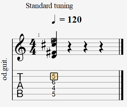 Notação básica de notas ao mesmo tempo (acordes)